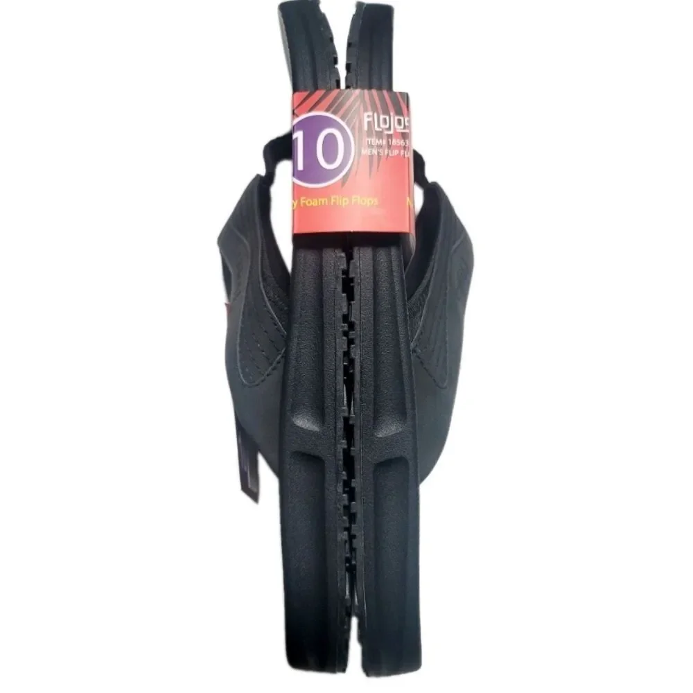 Flojos Men's 10 Memory Foam Flip Flop MEMEX Footbed Arch Support Black NWT - Picture 8 of 10